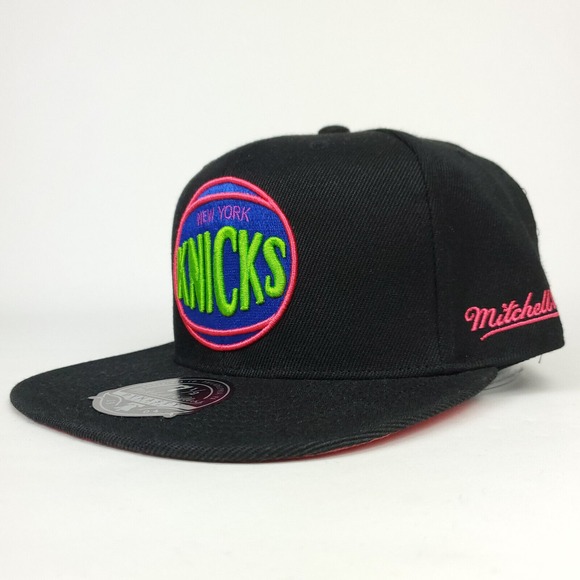 NY Knicks Mitchell & Ness Fitted 7 1/2‎ Flatbill Hat Cap 3D Logo Black NWT - Picture 7 of 8